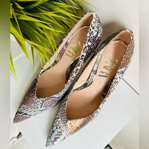 Zara | Embossed Leather Snake Bronze/Blue Pattern - Picture 5 of 16